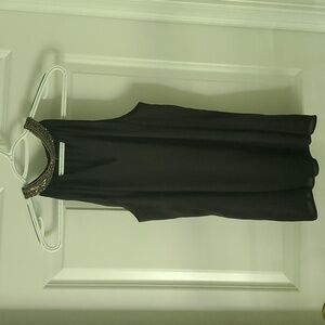 NWT White House Black Market Black Embellished Collar Halter Top Size S.